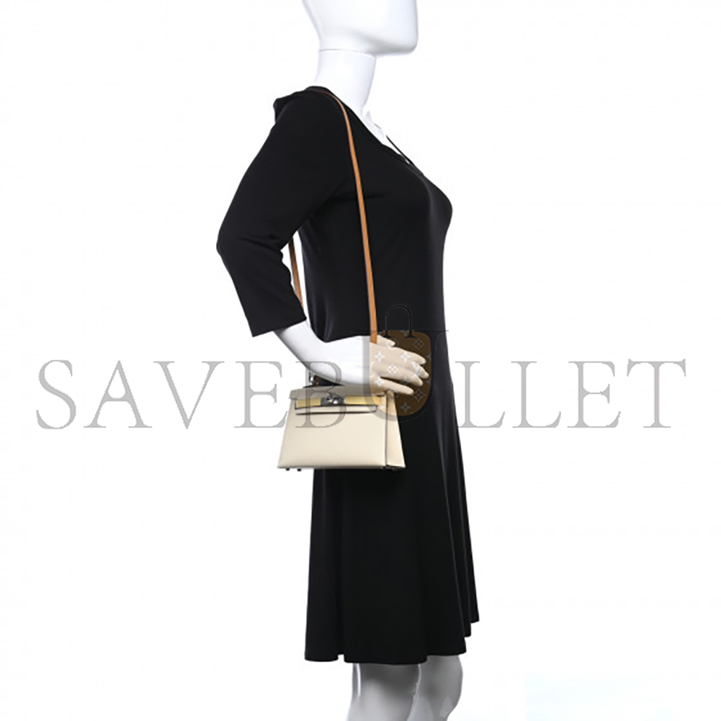 HERMÈS MASTER EPSOM MINI KELLY II NATA JAUNE POUSSIN SESAME (19*12*5.5cm)